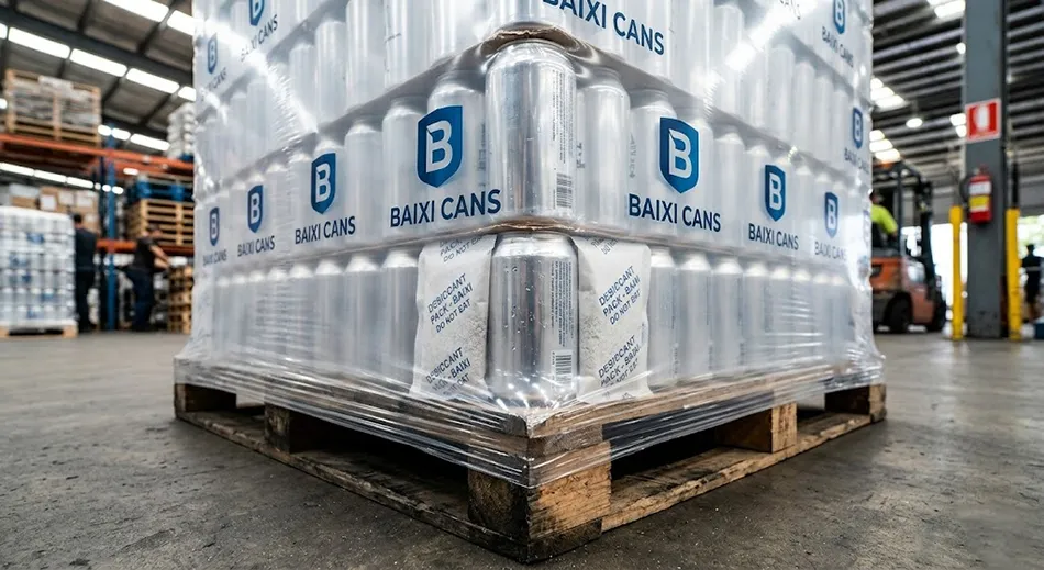 Triple-layer moisture protection and anti-oxidation packaging for aluminum cans shipped through high-humidity equatorial trade routes.
