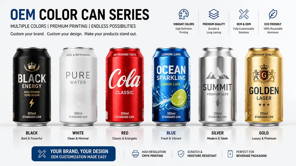 OEM custom printed 355ml aluminum beverage cans