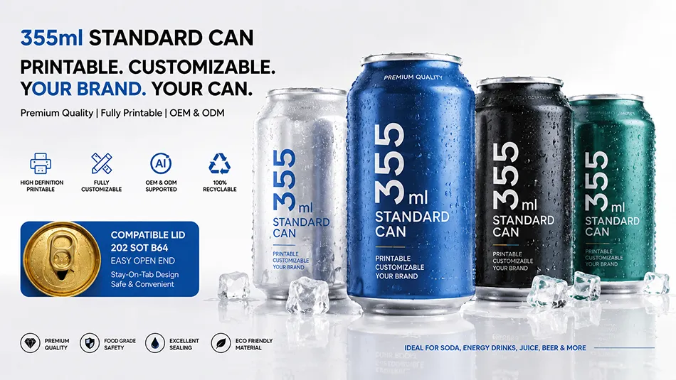 355ml printable aluminum soda cans manufacturer