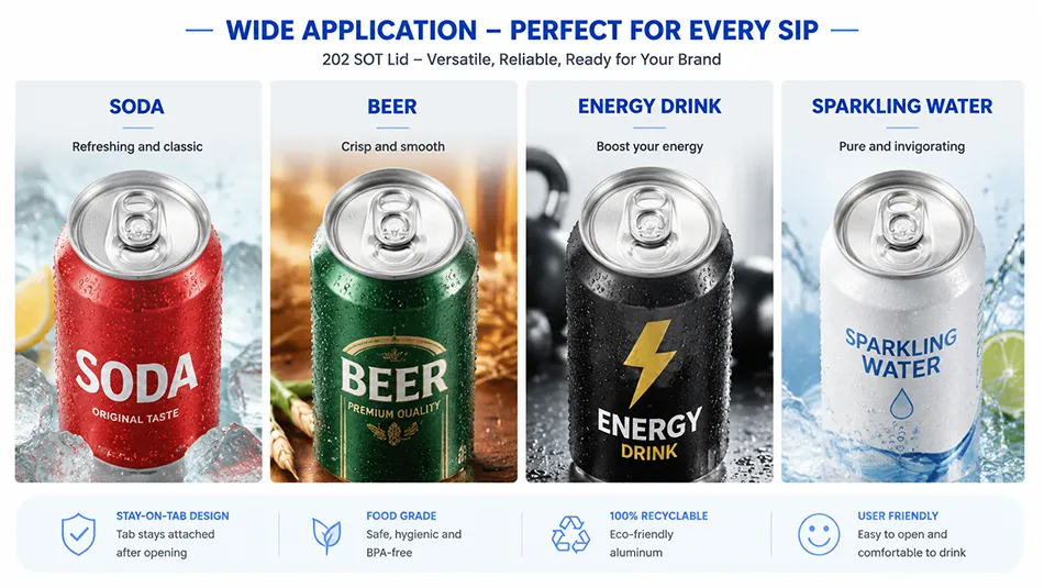 202 SOT can lids for soda beer energy drinks and sparkling water