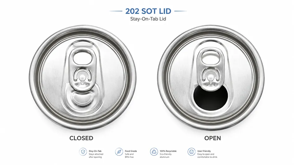 202 SOT aluminum can lid manufacturer for beverage packaging
