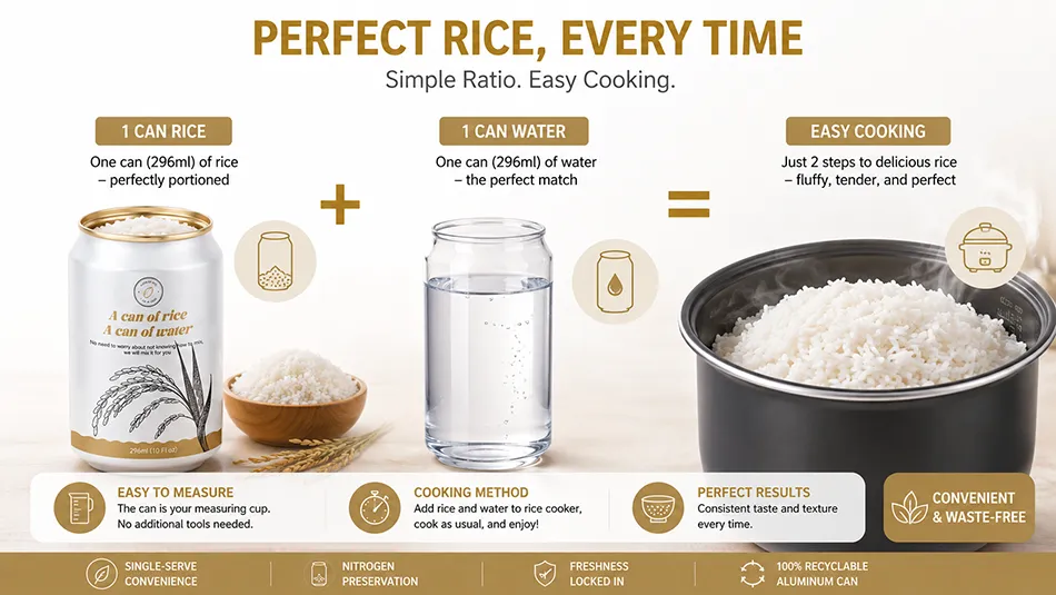 one can rice and one can water cooking ratio for rice can packaging