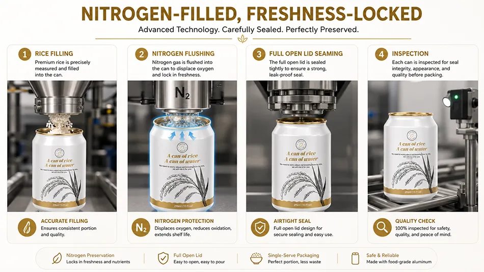 nitrogen filling process for aluminum rice cans