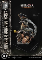 (Pre-order) Regular Ver. Attack On Titan Figure Eren, Mikasa & Armin 1/4 Scale Statue UPMAOT-01 By Prime 1 Studio