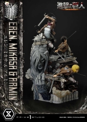 (Pre-order) Regular Ver. Attack On Titan Figure Eren, Mikasa & Armin 1/4 Scale Statue UPMAOT-01 By Prime 1 Studio