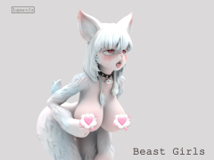 Lupacols studio Furry Beast Girls Series Pink White Beast Girl