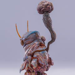 Manas SUM SAZEN Grasshopper Fungi Black Gold Ver. Art Statue