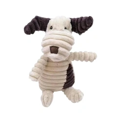 Small Fun Pet Toy Donkey-Shaped Corduroy Chew Toy with Squeaker Squeaky Plush Bone Molar Puppies Dogs Dog Training Accessories