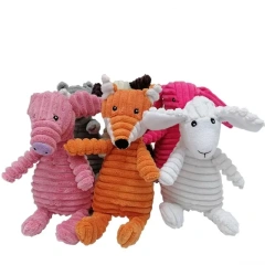 Small Fun Pet Toy Donkey-Shaped Corduroy Chew Toy with Squeaker Squeaky Plush Bone Molar Puppies Dogs Dog Training Accessories