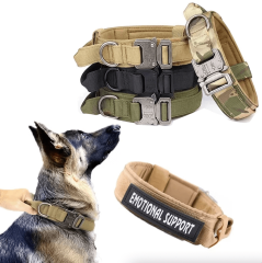 Tactical dog collar, nylon dog collar, large and medium-sized dog pet collar