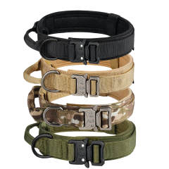 Tactical dog collar, nylon dog collar, large and medium-sized dog pet collar