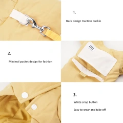 Wholesale Customization Pet Clothes Fashion Classic Dog Jacket Windproof Warm Winter Pets Coat Hooded Jumpsuit Jackets