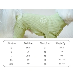 High Quality Dog Pajamas Pet Clothes Embroidered Soft Super Elastic 4 legged Dog Jumpsuit Shirt Striped Teddy Dog Pajamas