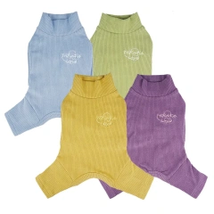High Quality Dog Pajamas Pet Clothes Embroidered Soft Super Elastic 4 legged Dog Jumpsuit Shirt Striped Teddy Dog Pajamas