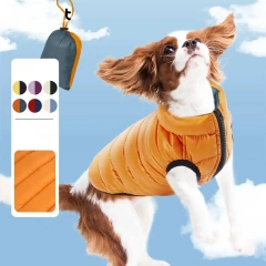 High Quality New Pet Clothes Dog Puffer Coat Double Side Reversible Coats For Winter Fashion Thicker Warm Pet Jacket With Bag