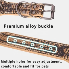 Beirui High Quality Long Rivet Spikes Custom Heavy Duty Bull Dog Lion Decoration Anti-Bite Leather Pet Dog Collar