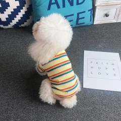 High Quality Pet Clothes Dog T-shirt For Autumn New Korea Best Selling Striped Dog Clothes Pet T-Shirt Puppy Clothes Wholesale