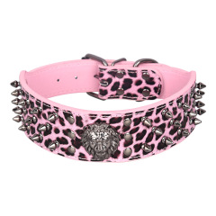 PU leather rivet anti-bite pet collar, medium and large dog rivet dog collar