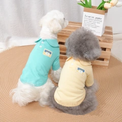Summer Casual Pet Cat Clothes Soft Cotton Elastic Dog Polo T Shirt, Puppy Corgi Medium-sized Pet Clothing Manufacturer