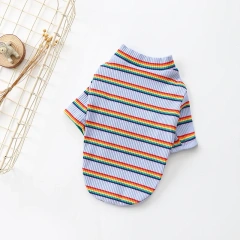 High Quality Pet Clothes Dog T-shirt For Autumn New Korea Best Selling Striped Dog Clothes Pet T-Shirt Puppy Clothes Wholesale