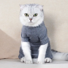 Pet Supplies Fashion Soft Breathable Anti-Shedding Four-Legged Cat Recovery Suit Pet Cat Neutering Clothes
