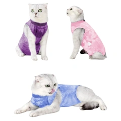 Cat Clothes Tie-Dye Pet Clothes Anti-Licking Buttoned Comfortable Cat Wound Recovery Suit