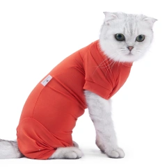 Pet Supplies Fashion Soft Breathable Anti-Shedding Four-Legged Cat Recovery Suit Pet Cat Neutering Clothes