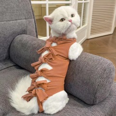 Pet Cat Clothes Surgery Recovery Suit Cat Spay Anti-licking Weaning Suit Strap Style Surgical Clothes for Small dogs