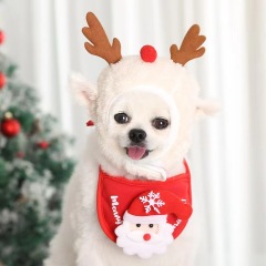 new arrival Wholesale Lovely Pet Christmas Costume Holiday Winter Puppy Dog Christmas Hat And Scarf suit