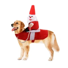 Wholesale Christmas Pet Dog Funny Costume Christmas Clothes Coat Horseman Apparel West Cowboy Christmas Santa Dog Pet Costume