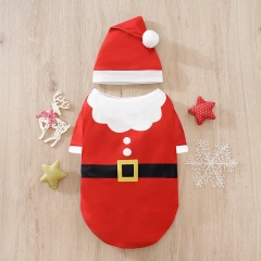 2024 Winter Christmas Dog Clothes Santa Elf Soft Costume Shirts Dogs Cats Puppy Pet Apparel Chihuahua