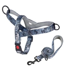 Dog Harness and Leash set Nylon Medium Large Dog Harnesses Leash Padded Pet Pitbull Vest Durable Adjustable