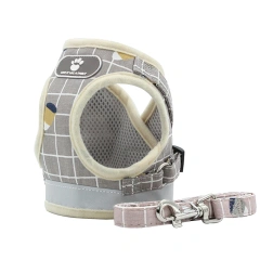 Hot Selling Custom Nylon Reflective Mesh Harness With Leash Pet Dog Harness Vest cat leash