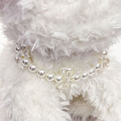 Imitation Pearl Bow Collar Pet Accessories for Cats, Small and Medium Dogs