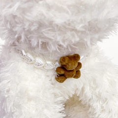 Bear Heart Beaded Collar Pet Accessories, Suitable for Cats, Small and Medium Dogs
