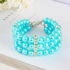 Three-row pearl pet collar, cat and dog necklace jewelry