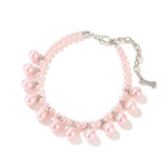 Pet supplies Small and medium-sized dog collar lead rope neck collar Pearl cat necklace dog collar collar accessories