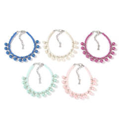 Pet supplies Small and medium-sized dog collar lead rope neck collar Pearl cat necklace dog collar collar accessories