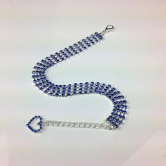 Four rows of diamond pet collars, cat and dog chains, heart-shaped accessories