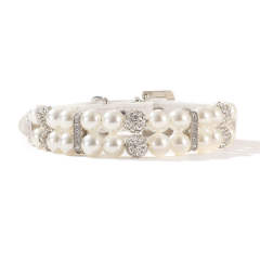 Pet collar White Pearl collar leash set bestselling dog and cat chain collar
