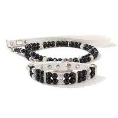 Pet Supplies Pearl Collar Leash Collar Collar Cat and Dog Necklace Small Dog Collar Leash Set