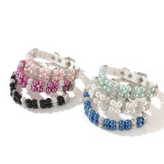Pet Supplies Pearl Collar Leash Collar Collar Cat and Dog Necklace Small Dog Collar Leash Set