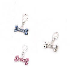 Rhinestone Bone Shaped Dog Pendant