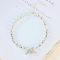 Rhinestone Single Row Pet Bone Pendant Ornament
