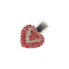 Rhinestone Alloy Pet Heart Hair Clip