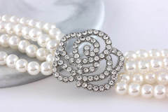Four rows of pearl point diamond rose pet jewelry