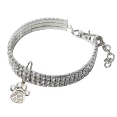 pet crystal elastic necklace