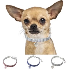pet crystal elastic necklace