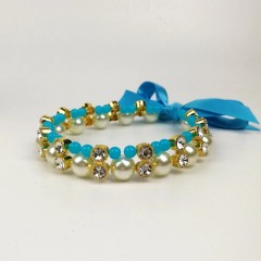 Ribbon Pearl Bow Pet Collar Ornament