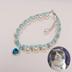 Hand Braided Pearl Necklace Pet Jewelry